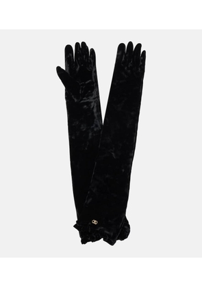 Valentino VLogo velvet gloves