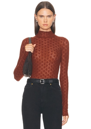 SABLYN Rhea Long Sleeve Top in Mahogany - Rust. Size XS (also in ).