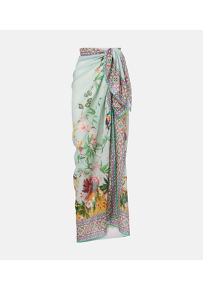 La DoubleJ Floral cotton voile beach cover-up