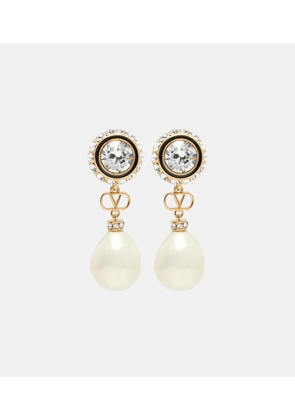 Valentino VLogo embellished drop earrings