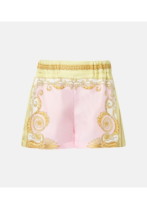 Versace Underwater Barocco silk twill shorts