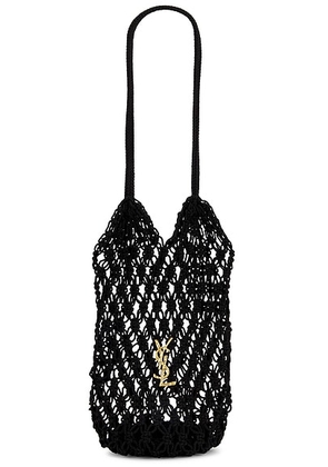 Saint Laurent Large Cassandre Shopping Crochet Bag in Nero - Black. Size all.