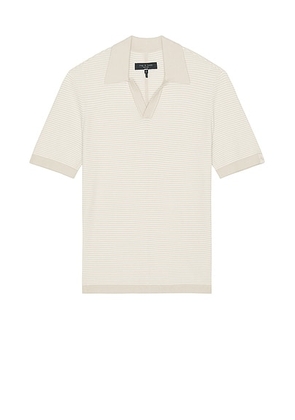 Rag & Bone Harvey Chevron Johnny Polo in Desert Sand - Cream. Size S (also in ).