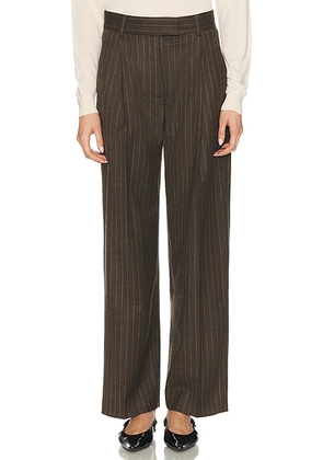 RENGGLI Pinstripe Trouser in Mocha & Saffron - Brown. Size 2 (also in ).