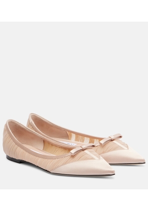 Jimmy Choo Love mesh and satin ballet flats