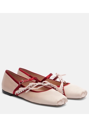 Jimmy Choo Loli embellished satin ballet flats