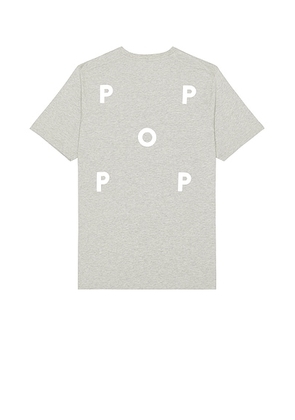 Pop Trading Company Reflective Logo T-Shirt in Grey Heather - Grey. Size L (also in S, M, XL/1X).