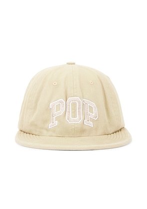 Pop Trading Company Arch Sixpanel Flexfoam Hat in White Pepper - Beige. Size all.