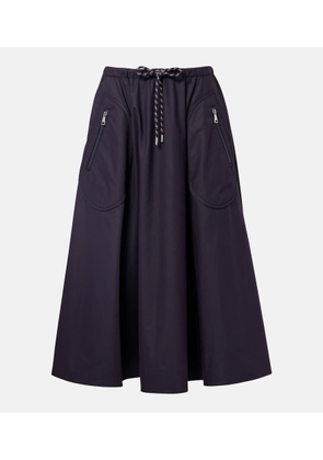 Moncler Cotton-blend jersey midi skirt
