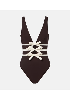 Karla Colletto Lenora bow-detail swimsuit