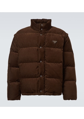 Prada Convertible cotton corduroy down jacket