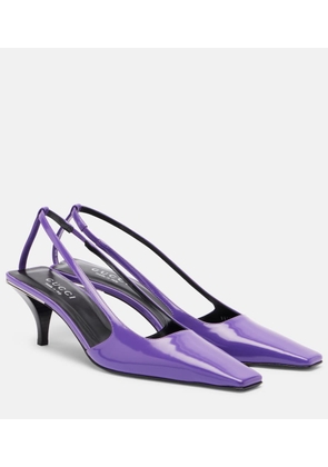 Gucci Embellished leather slingback pumps