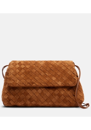 Bottega Veneta Giorno Intrecciato suede clutch