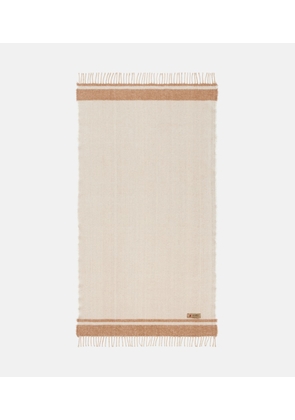 The House of Lyria Fringed silk and cashmere-blend blanket