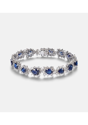 Suzanne Kalan 18kt white gold tennis bracelet with sapphires and diamonds