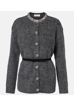 Self-Portrait Belted embellished cardigan