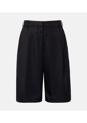 The Frankie Shop Marfa pleated twill Bermuda shorts