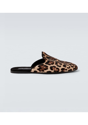 Dolce&Gabbana Leopard-print calf hair mules