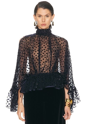 Saint Laurent Long Sleeve Top in Marine - Navy. Size 34 (also in 36, 38).