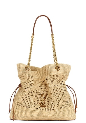 Saint Laurent Jamie Shopping Bag in Naturel & Brick - Tan. Size all.