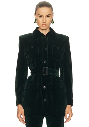 Saint Laurent Belted Coat in Emeraude - Dark Green. Size 40 (also in ).