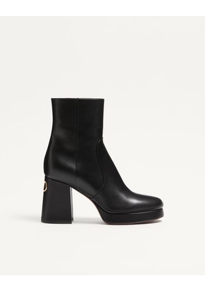 Valentino Garavani Fawcette Platform Ankle Boot In Calfskin 90Mm Woman BLACK 36