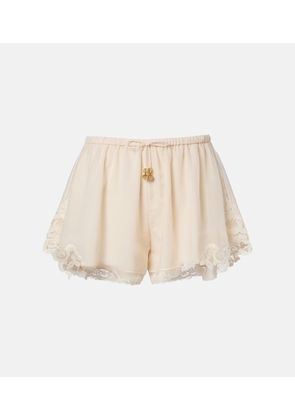 Zimmermann Awaken lace-trimmed cotton and silk shorts