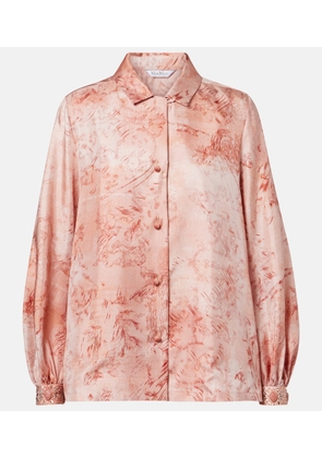 Max Mara Crespo embellished printed twill shirt