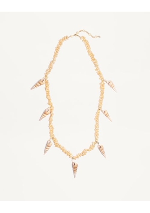 Valentino Garavani Jardin Aquatique Necklace in Metal and Shells Woman GOLD UNI