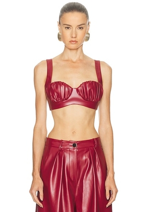 Rowen Rose Sleeveless Bralette Top in Bordeaux - Wine. Size 34 (also in 36, 38, 40).