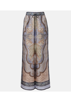 Zimmermann Wanderlust printed silk wide-leg pants
