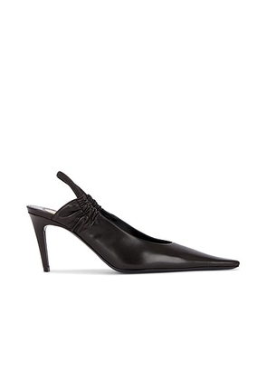 Saint Laurent Doville Slingback Pump in Harris Eagle Brown - Brown. Size 36 (also in 36.5, 37.5, 38.5).