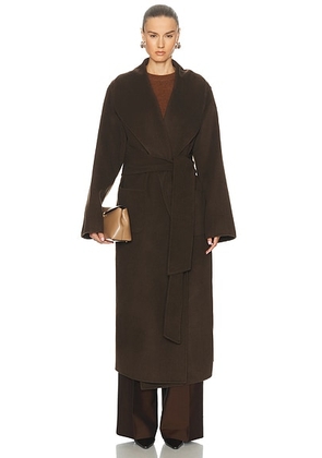 SEROYA Mavis Wool Coat in Slate Brown - Brown. Size S/M (also in ).