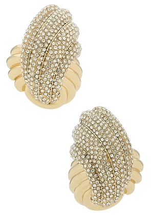 Retrofete Leanne Earrings in Gold & Pave - Metallic Gold. Size all.