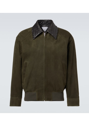 Bottega Veneta Intrecciato suede blouson jacket