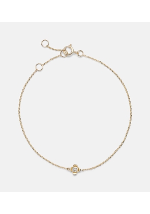 Stone and Strand Clover 14kt gold bracelet with diamonds