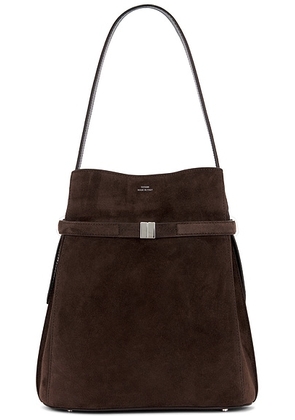 Toteme Suede Belted Bucket Bag in Brown - Brown. Size all.