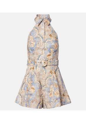 Zimmermann Daylight printed linen romper