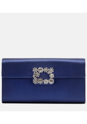 Roger Vivier Efflorescence embellished satin clutch