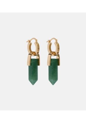 La DoubleJ Pillar embellished gold-plated earrings