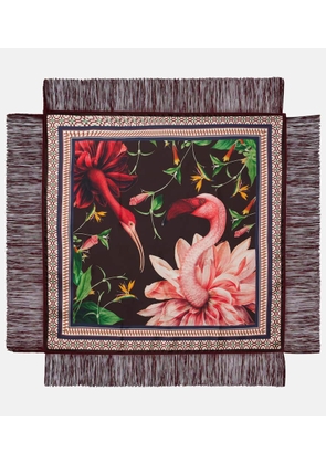 La DoubleJ Fringed printed silk twill scarf