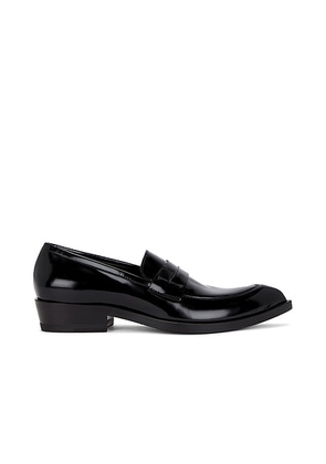 TOM FORD Eva Brushed Leather Loafer in Black - Black. Size 36 (also in 37, 38.5, 39, 40, 41).
