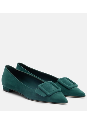 Manolo Blahnik Maysale suede ballet flats