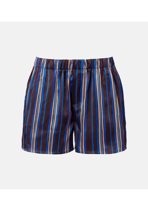 Asceno Franca striped silk charmeuse pajama shorts