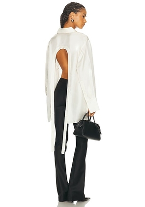 Rohe Deconstructed Silk Top in Cream - Cream. Size 34 (also in 38, 40).