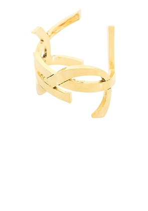 Saint Laurent Cassandre Cuff in Or 3n Patine - Metallic Gold. Size all.