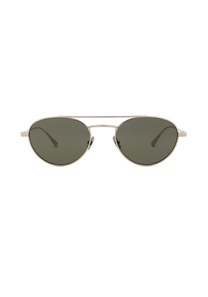 Saint Laurent Round Sunglasses in Silver & Grey - Metallic Silver. Size all.