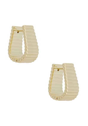 Roxanne Assoulin Ribbed Earrings in Shiny Gold - Metallic Gold. Size all.