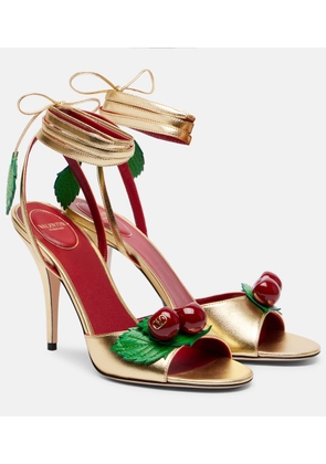 Valentino Garavani Cherryfic 100 metallic leather sandals