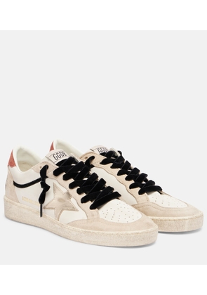 Golden Goose Ball Star suede-trimmed leather sneakers